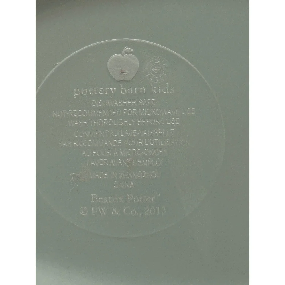 Pottery Barn Kids Beatrix Potter Bunny Egg Dish Set 2 Pastel Green‎